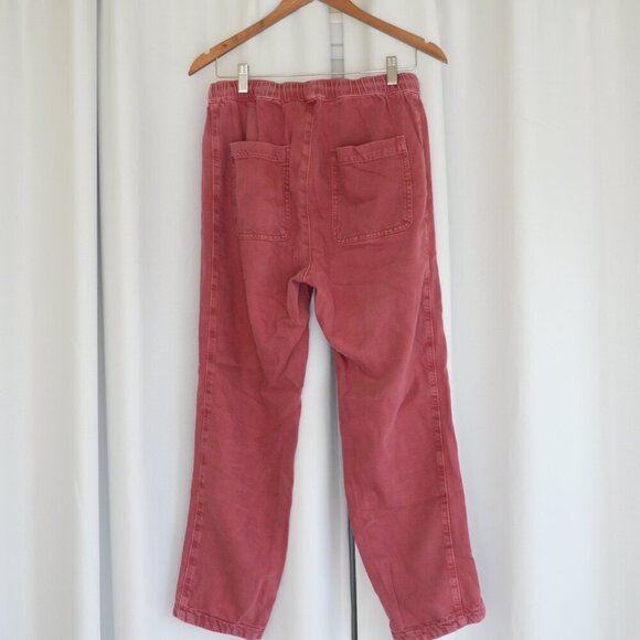Anthro Pilcro Dusty Rose Cotton/Lyocell Straight Leg Drawstring Slouchy Pants S - Picture 3 of 9